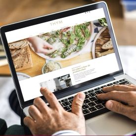 Website setup on laptop
